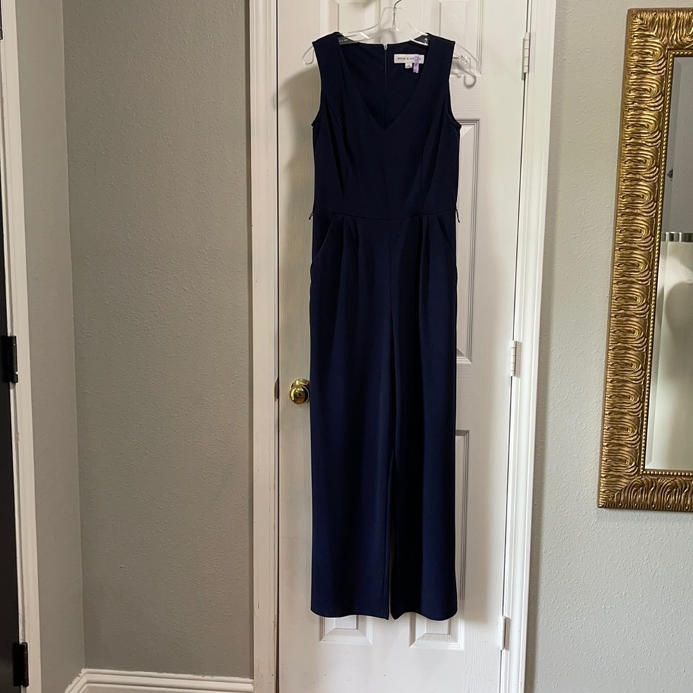 Emma & Michele Navy Wide-Leg Jumpsuit